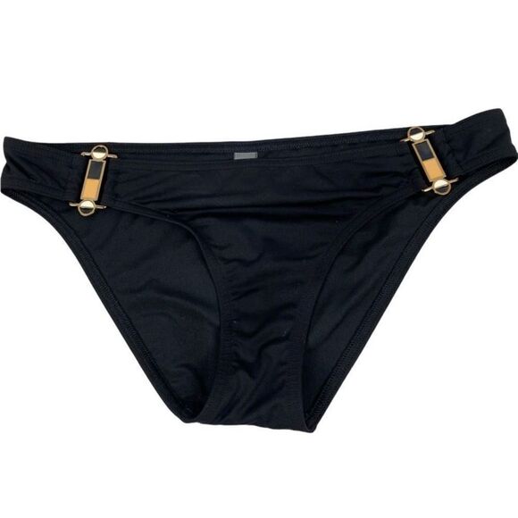 Victoria's Secret Black Bikini Bottom with metal accents size Small - Picture 1 of 6